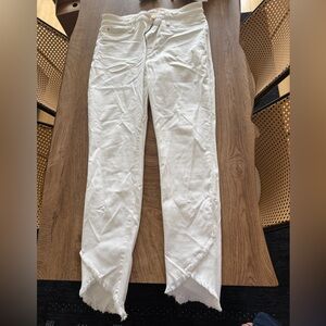 Joe's Jeans Cream Denim with Frayed Hem